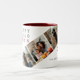 Minimalistische Moderne Spooky Happy Halloween 3 F Tweekleurige Koffiemok