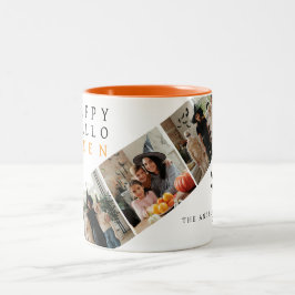 Minimalistische Moderne Spooky Happy Halloween 3 F Tweekleurige Koffiemok