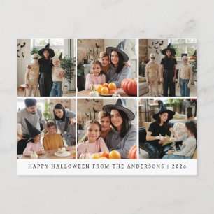 Minimalistische Moderne Spooky Happy Halloween 6 F Feestdagenkaart