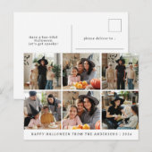 Minimalistische Moderne Spooky Happy Halloween 6 F Feestdagenkaart (Voorkant / Achterkant)