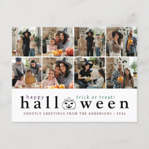 Minimalistische Moderne Spooky Happy Halloween 6 F Feestdagenkaart