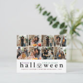 Minimalistische Moderne Spooky Happy Halloween 6 F Feestdagenkaart (Staand voorkant)