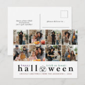 Minimalistische Moderne Spooky Happy Halloween 6 F Feestdagenkaart (Voorkant / Achterkant)