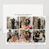 Minimalistische Moderne Spooky Happy Halloween 6 F Feestdagenkaart (Voorkant / Achterkant)