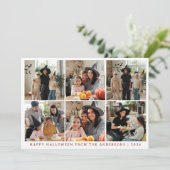 Minimalistische Moderne Spooky Happy Halloween 6 F Feestdagenkaart (Staand voorkant)