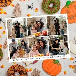 Minimalistische Moderne Spooky Happy Halloween 6 F Feestdagenkaart