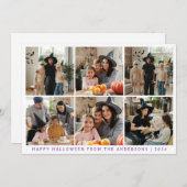 Minimalistische Moderne Spooky Happy Halloween 6 F Feestdagenkaart (Voorkant / Achterkant)