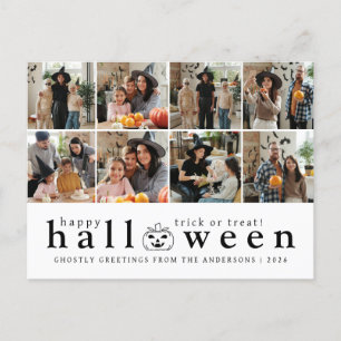 Minimalistische Moderne Spooky Happy Halloween 6 F Feestdagenkaart