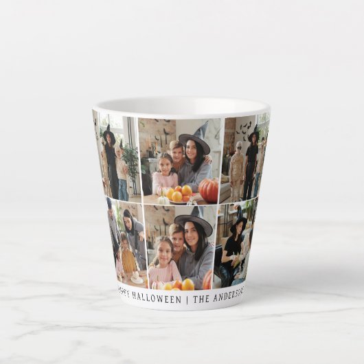 Minimalistische Moderne Spooky Happy Halloween 6 F Latte Mok (Voorkant)