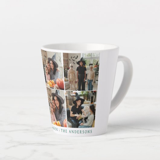 Minimalistische Moderne Spooky Happy Halloween 6 F Latte Mok (Rechterhoek)