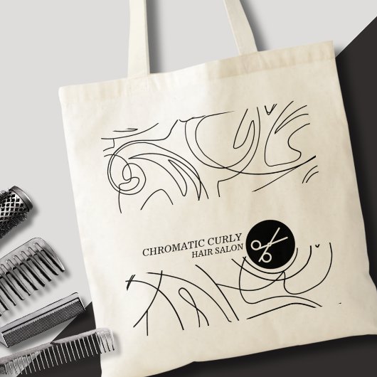 Minimalistische moderne stijlvolle eenvoudige lijn tote bag