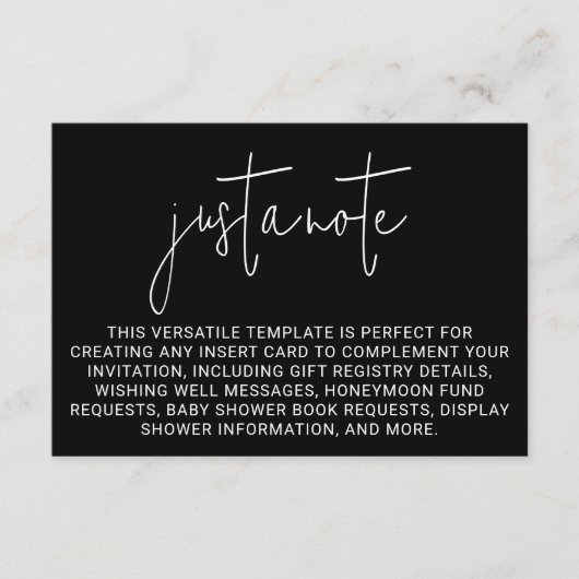 Minimalistische moderne stijlvolle eenvoudige noot informatiekaartje (Voorkant)