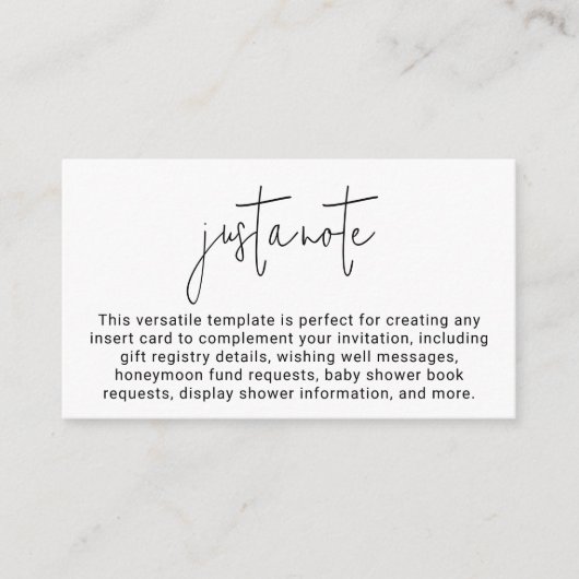 Minimalistische moderne stijlvolle eenvoudige noot informatiekaartje (Voorkant)