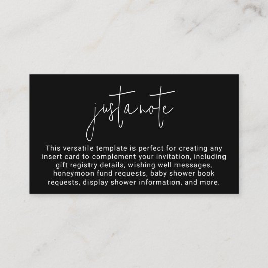 Minimalistische moderne stijlvolle eenvoudige noot informatiekaartje (Voorkant)