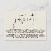 Minimalistische moderne stijlvolle eenvoudige noot informatiekaartje (Voorkant)