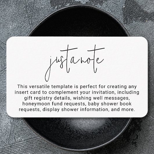 Minimalistische moderne stijlvolle eenvoudige noot informatiekaartje