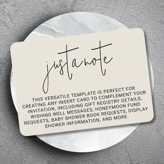 Minimalistische moderne stijlvolle eenvoudige noot informatiekaartje