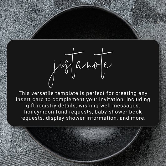 Minimalistische moderne stijlvolle eenvoudige noot informatiekaartje