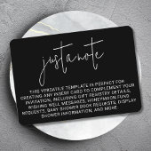 Minimalistische moderne stijlvolle eenvoudige noot informatiekaartje