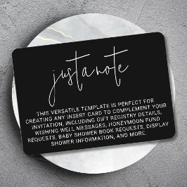 Minimalistische moderne stijlvolle eenvoudige noot informatiekaartje