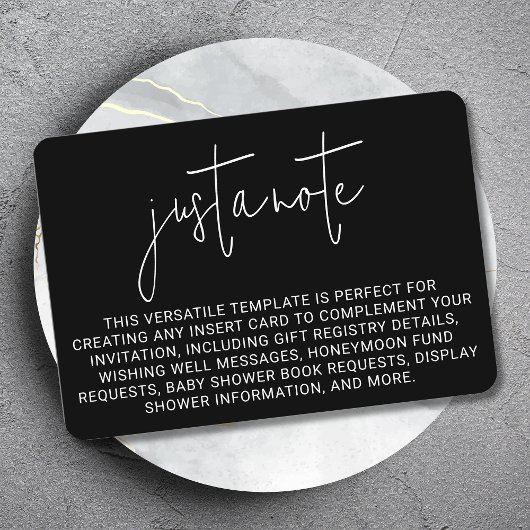 Minimalistische moderne stijlvolle eenvoudige noot informatiekaartje