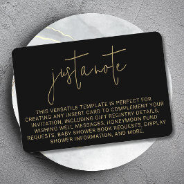 Minimalistische moderne stijlvolle eenvoudige noot informatiekaartje