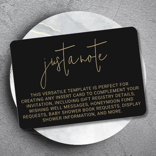 Minimalistische moderne stijlvolle eenvoudige noot informatiekaartje