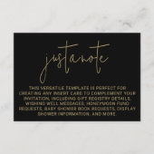 Minimalistische moderne stijlvolle eenvoudige noot informatiekaartje (Voorkant)