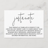 Minimalistische moderne stijlvolle eenvoudige noot informatiekaartje (Voorkant)