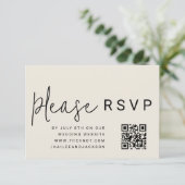 Minimalistische moderne stijlvolle eenvoudige QR-c Informatiekaartje (Staand voorkant)