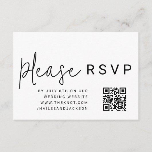 Minimalistische moderne stijlvolle eenvoudige QR-c Informatiekaartje (Voorkant)