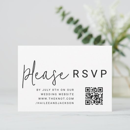 Minimalistische moderne stijlvolle eenvoudige QR-c Informatiekaartje (Staand voorkant)