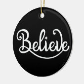 Minimalistische moderne stijlvolle gepersonaliseer keramisch ornament (Links)