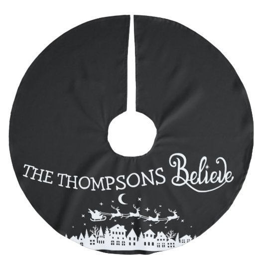 Minimalistische moderne stijlvolle gepersonaliseer kerstboom rok (Voorkant)