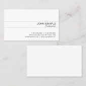 Minimalistische moderne stijlvolle witte professio visitekaartje (Voorkant / Achterkant)