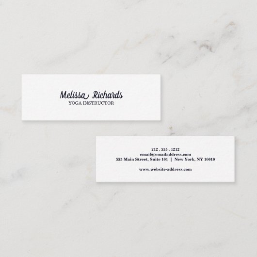 Minimalistische moderne stijlvolle Yoga-instructeu Mini Visitekaartje (Voorkant / Achterkant)