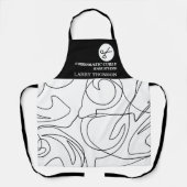 Minimalistische moderne stijlvolle zwart wit haar schort (Voorkant)