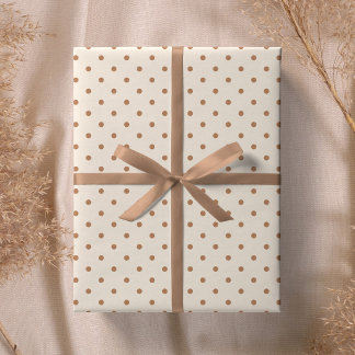 Minimalistische moderne stippen warm neutraal beig cadeaupapier