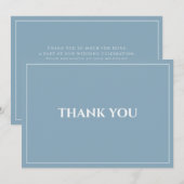 Minimalistische moderne stoffige blauwe platte bed bedankkaart (Voorkant / Achterkant)