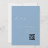 Minimalistische moderne stoffige blauwe QR-code br Kaart (Achterkant)