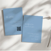 Minimalistische moderne stoffige blauwe QR-code br Kaart