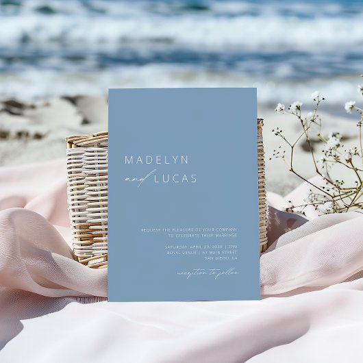 Minimalistische moderne stoffige blauwe QR-code br Kaart