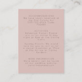 Minimalistische moderne stoffige blush bruiloft de informatiekaartje (Achterkant)