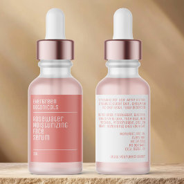 minimalistische moderne stoffige roze druppelflesl etiket
