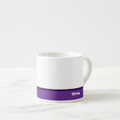 Minimalistische moderne streepnaam of monogram espresso kop (Voorkant rechts)