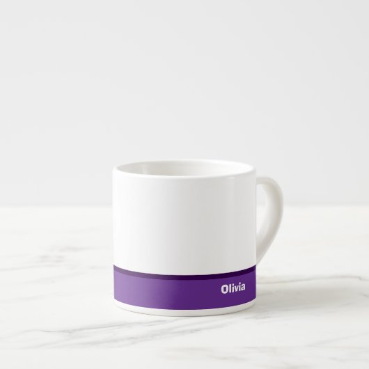 Minimalistische moderne streepnaam of monogram espresso kop (Voorkant rechts)