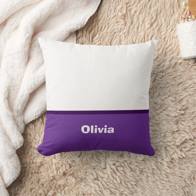 Minimalistische moderne streepnaam of monogram kussen (Deken)