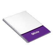 Minimalistische moderne streepnaam of monogram notitieboek (Rechterzijde)