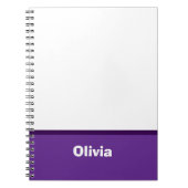 Minimalistische moderne streepnaam of monogram notitieboek (Voorkant)