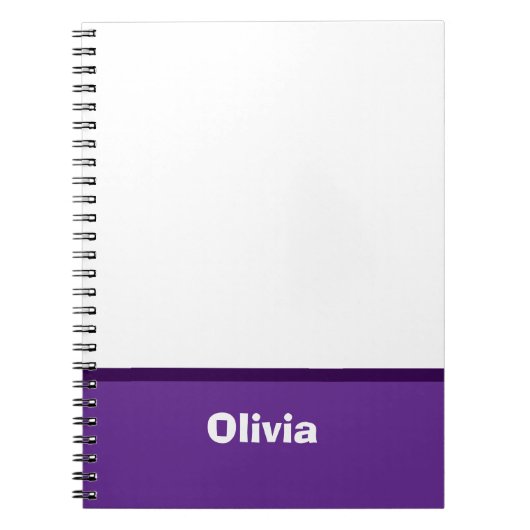 Minimalistische moderne streepnaam of monogram notitieboek (Voorkant)